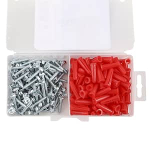 #6 and #8 Screw Length to use 7/8-Inch #4 Qty 200 Red Conical Plastic Anchors 