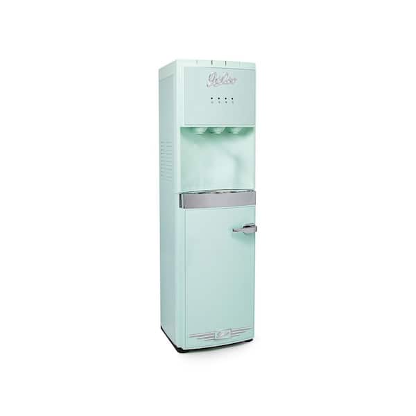 Retro Hot, Cold and Room Temperature Bottom-Load Water Dispenser, Aqua