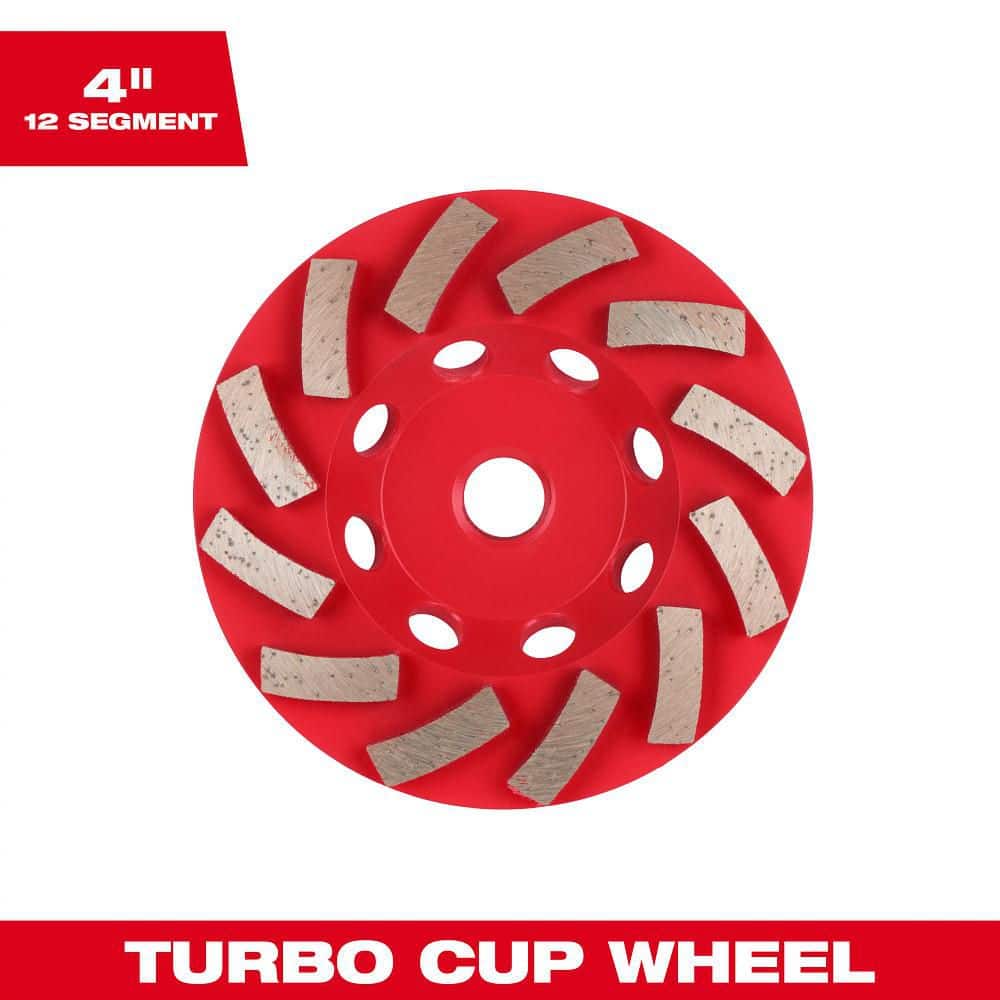 Milwaukee 4 in. DIAMOND MAX Segmented Turbo Cup Wheel 49-93-7780