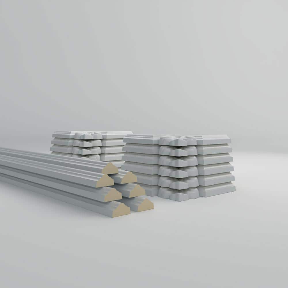 72" Tall Gray Polyurethane Decorative Panel Moulding Kit