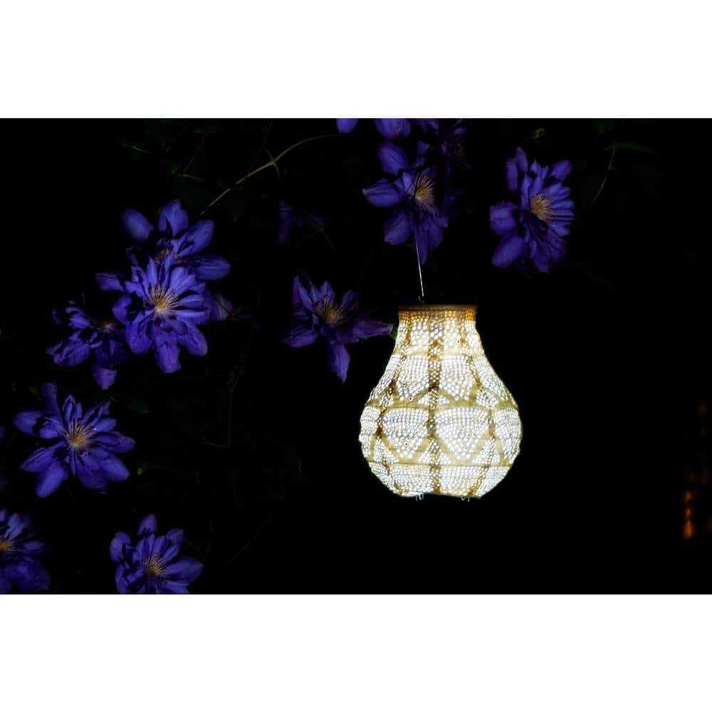 Pearl White Tyvek Cordless Outdoor Solar Lantern