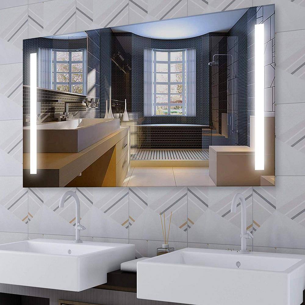 Rectangular Frameless LED Bathroom Vanity Mirror with Sensor Switch