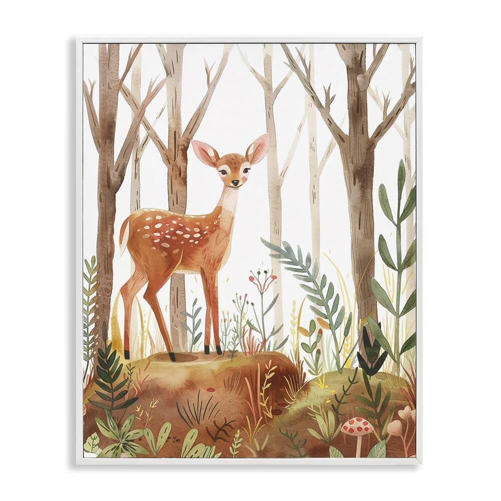 Soft Woodland Deer by LSR Design Studio White Framed Nature Giclee Art Print 30 in. x 24 in. price history on PriceWatchPro