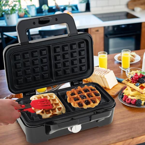 3 in 1 Waffle Iron Panini Press Grill and Sandwich Maker Set with Removable Non-Stick Plate