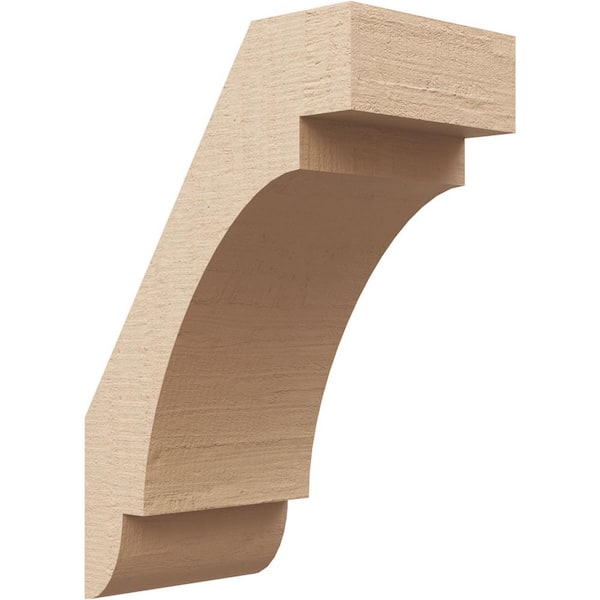Ekena Millwork 5 in. x 12 in. x 8 in. Aspen Rough Cedar Woodgrain Timberthane Polyurethane Knee Brace, Primed