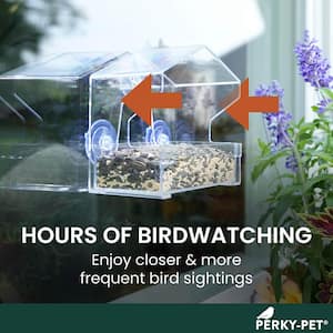 Clear Window Bird Feeder with 4 Suction Cups - 0.5 lb. Capacity