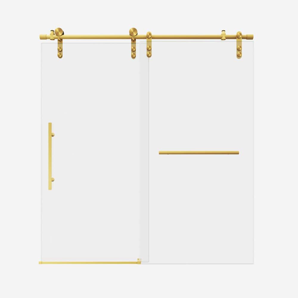 "60 in. W x 66 in. H Sliding Framed Shower Tub Doors in Brushed Gold with 5/16"" (8mm) SGCC Clear Tempered Glass" price history on PriceWatchPro
