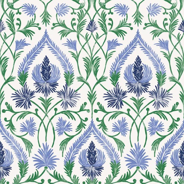 NuWallpaper Isle Blue Peel and Stick Wallpaper Sample