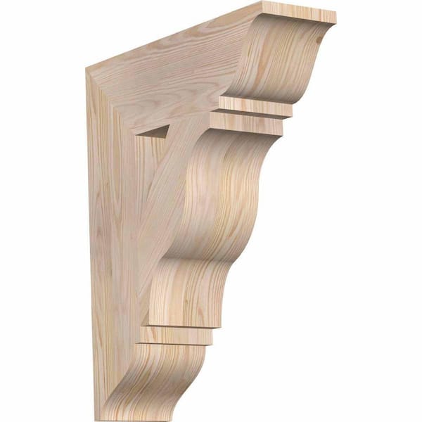 Ekena Millwork 5.5 in. x 24 in. x 20 in. Douglas Fir Funston Traditional Smooth Bracket