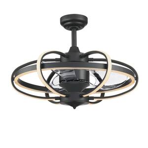 Obvi 26.43 in. Integrated LED Indoor Black Ceiling Fan with Light Kit