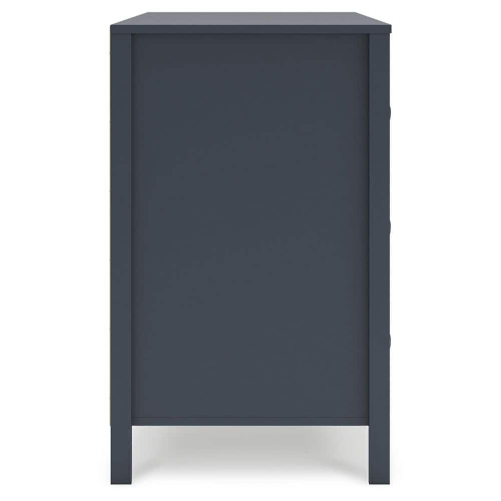 Navy Blue Transitional Six Drawer Dresser with Levelers