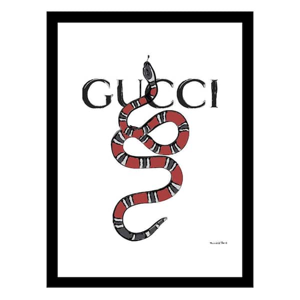 VENICE BEACH Collections Fashion Designer Snake Image by Fairchild Paris 1 Piece Framed Graphic Print Abstract Poster Art Print 18 in. x 14 in.