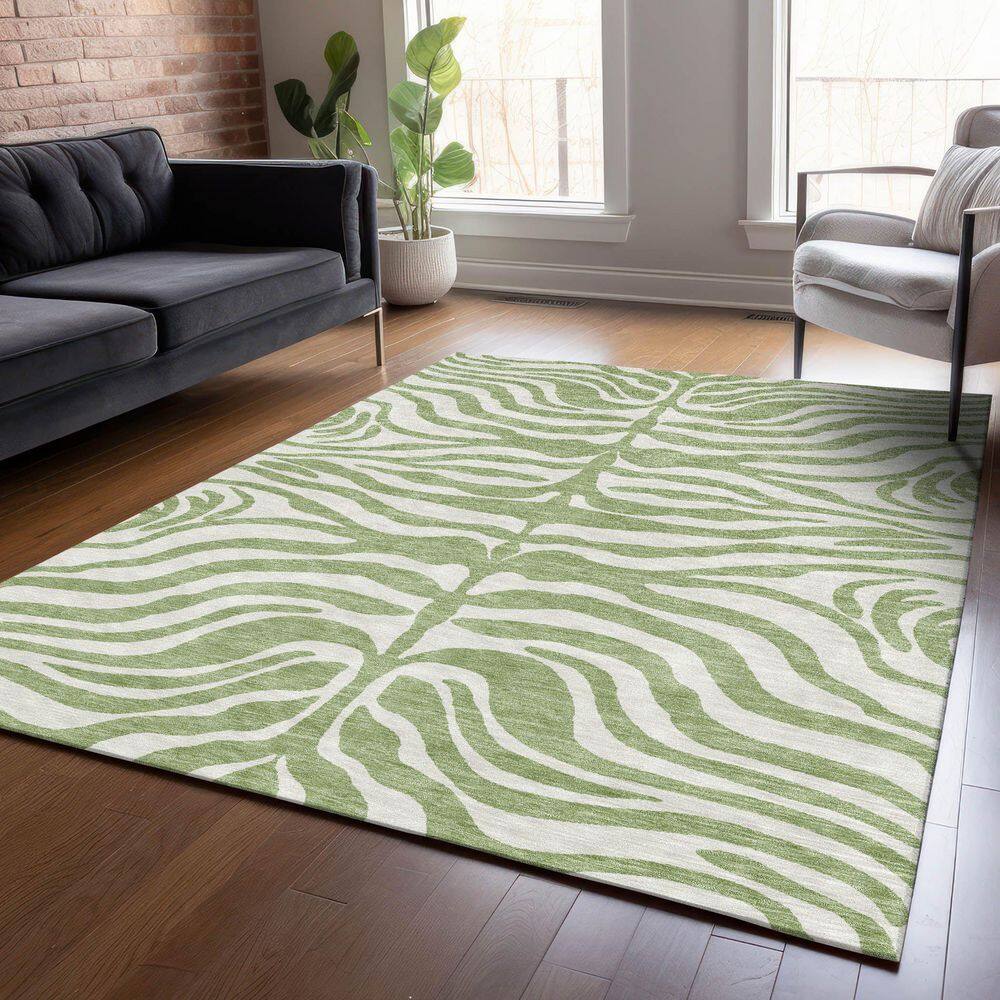 Red Rectangular Synthetic Washable Non-slip Rug 46" x 30"