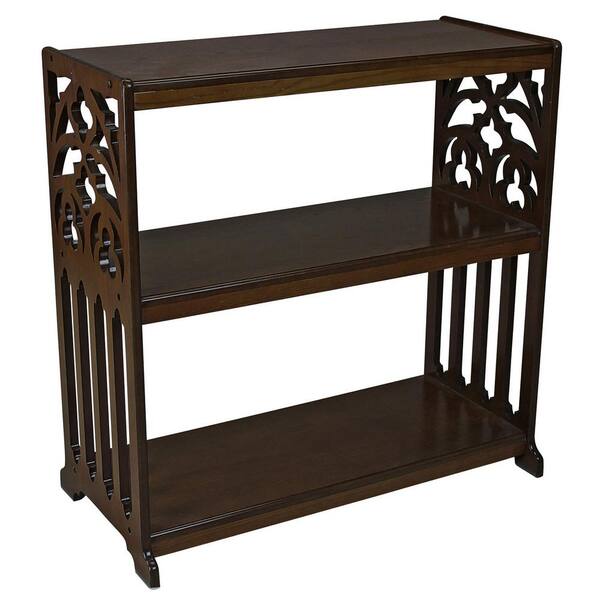 Design Toscano St. Thomas Aquinas 30.5 in. Cherry 2-Shelf Wooden Accent Bookcase