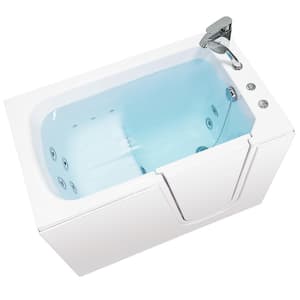 Flow 48 in. x 28 in. Acrylic Right Drain Walk-In Whirlpool Bathtub in White with Right Inward Door and Fast Fill Faucet