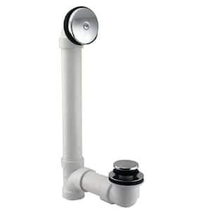 1-1/2 in. x 12 in. Bath Waste & Overflow with One-Hole Faceplate and Tip-Toe Drain - Sch. 40 PVC, Polished Chrome