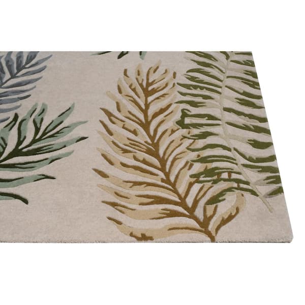 Kai ivory 3 ft. x 5 ft. Neutral Coastal Hand-Tufted Wool Area Rug