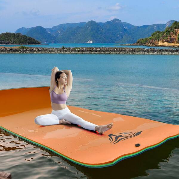 Teal Orange Yoga Mat, Small Size Yoga Mat