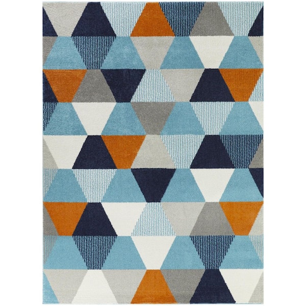BALTA Laszlo Blue 5 ft. 3 in. x 7 ft. Geometric Area Rug