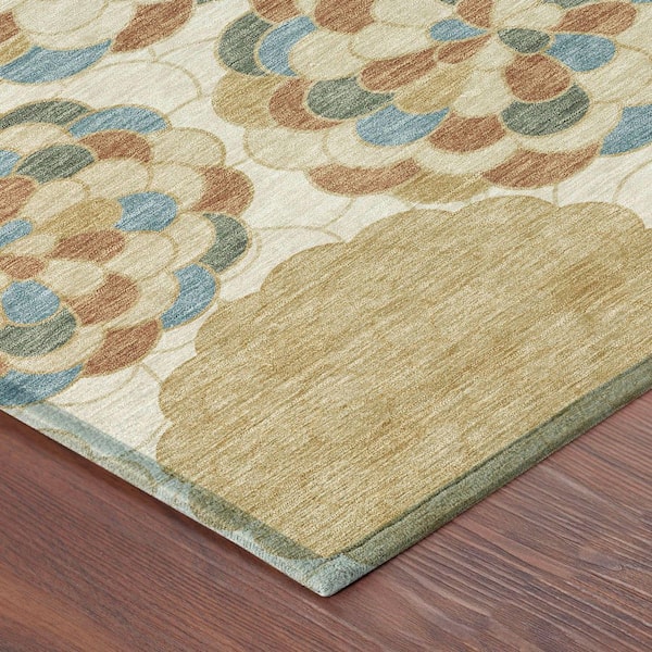 Chantille Machine Washable Indoor/Outdoor Abstract ACN2466 Beige 2 ft. x 7 ft. Runner Rug