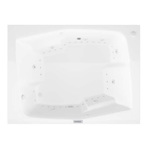 Amethyst Diamond Series 6 ft. Left Drain Rectangular Drop-in Whirlpool and Air Bath Tub in White