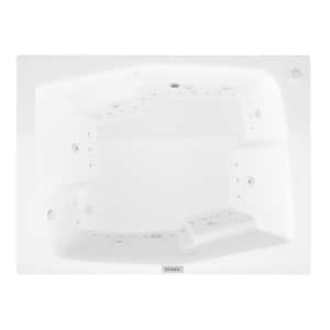 Amethyst Diamond Series 6 ft. Right Drain Rectangular Drop-in Whirlpool and Air Bath Tub in White