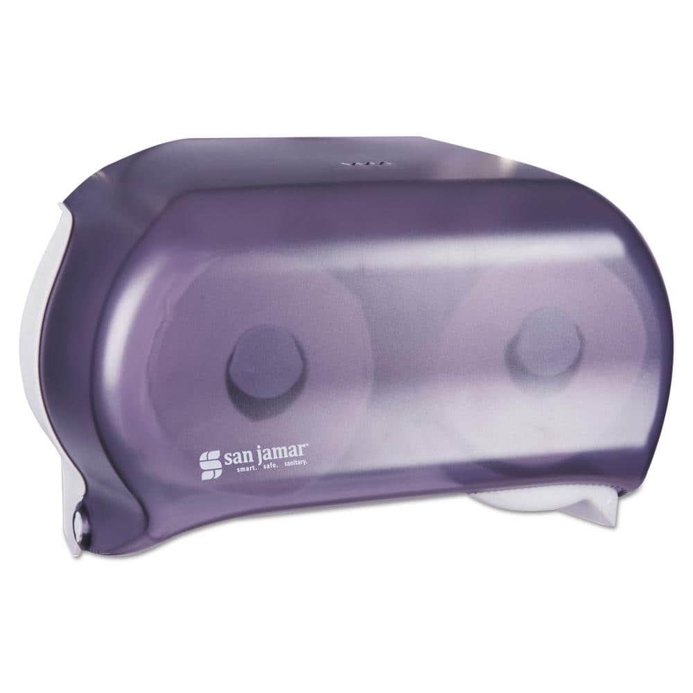 Condition photo showing New/Like New for versatwin tissue dispenser 8 x 5 3/4 x 12 3/4 transparent black pearl -sjmr3600tbk