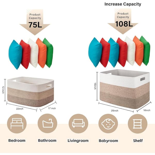 Newest Extra Large Blanket Basket for Nursery or Living Room/QR