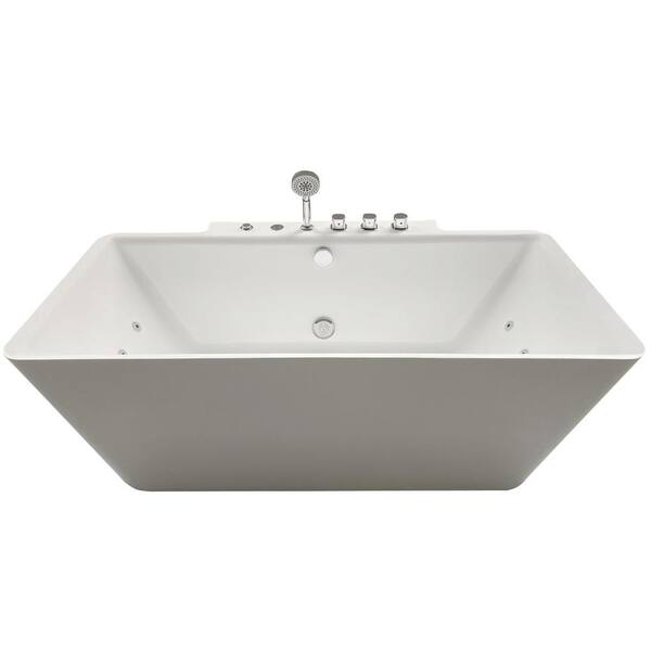 Ariel Catania 68 In Acrylic Flatbottom Whirlpool Bathtub In White Arl 701 The Home Depot Ariel Catania 68 In Acrylic Flatbottom Whirlpool Bathtub In White Arl 701 The Home Depot