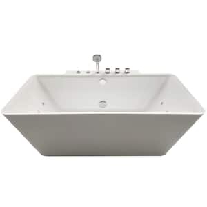 Catania 68 in. Acrylic Flatbottom Whirlpool Bathtub in White