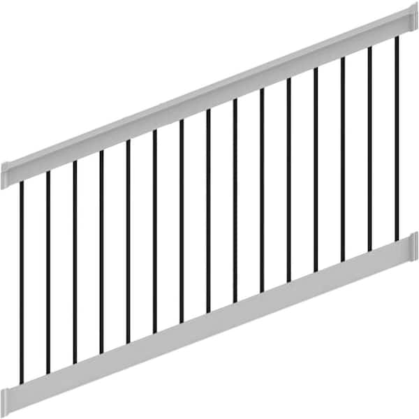 T-Top 8 ft. x 36 in. Stair Rail Kit White with Round Balusters