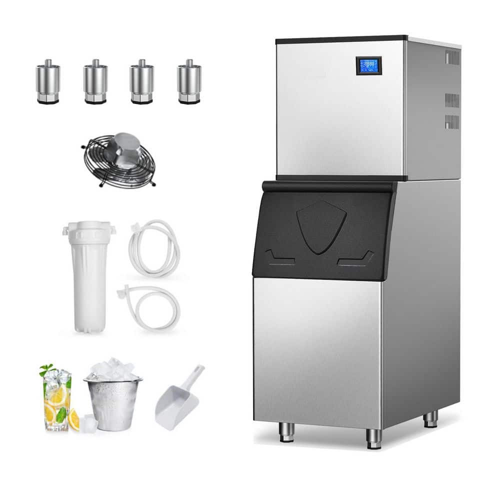 23.1 in. 720 lbs. Per Day Split Commercial Ice Maker Freestanding in Silver 182-Full Size Ice Cubes/Cycle