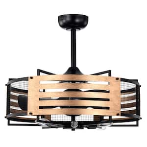 Brixton 26 in. 6-Light Indoor Matte Black and Gold Ceiling Fan with Light Kit and Remote