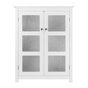 Connor 13.75 in. W x 26 in. D Floor Cabinet with 2-Glass Doors in White