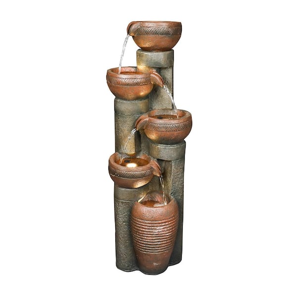 Sireck 5-Tier Relaxing Outdoor Garden Water Fountain Decor for Contemporary Design