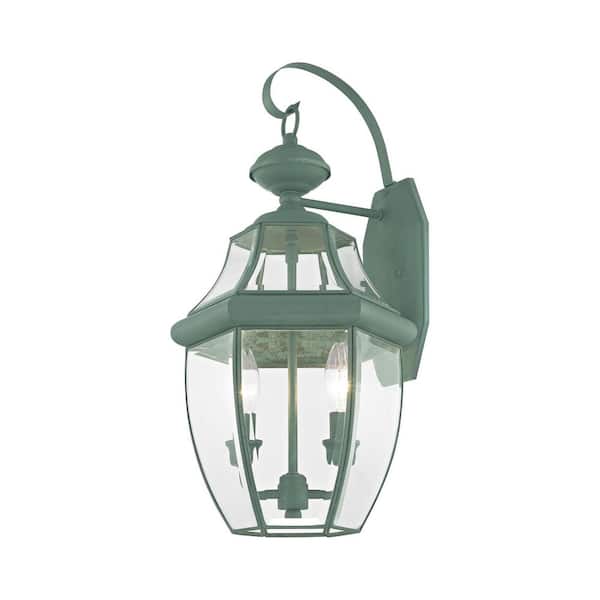Livex Lighting Monterey 2 Light Verdigris Outdoor Wall Sconce 2251