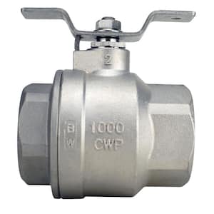 2 in. Stainless Steel FNPT x FNPT Full-Port Ball Valve with Tee Handle
