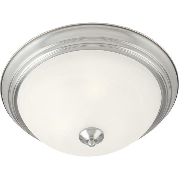 Essentials 2-Light Satin Nickel Flushmount