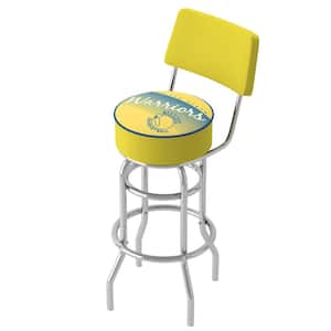 Golden State Warriors Hardwood Classics 31 in. Yellow Low Back Metal Bar Stool with Vinyl Seat