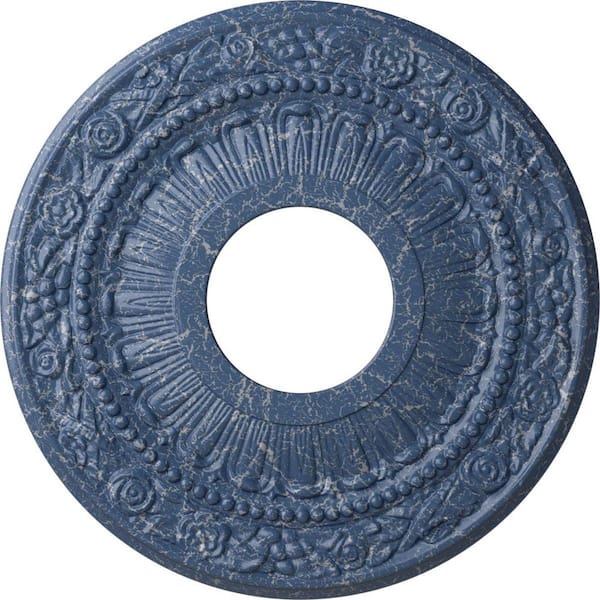 Ekena Millwork 7/8 in. x 12-1/8 in. x 12-1/8 in. Polyurethane Nadia Ceiling Medallion, Americana Crackle
