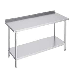 24 x 60 x 36 In. Stainless Steel Commercial Kitchen Prep Table with Adjustable Height for Restaurant