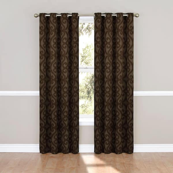 Eclipse Patricia Blackout Chocolate Grommet Curtain Panel, 84 in. Length (Price Varies by Size)