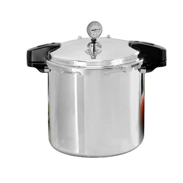 24 qt. Silver Aluminum Pressure Cooker with Gauge, Large Capacity Aluminum Pressure Canners, 14.5 PSI, Widely Used