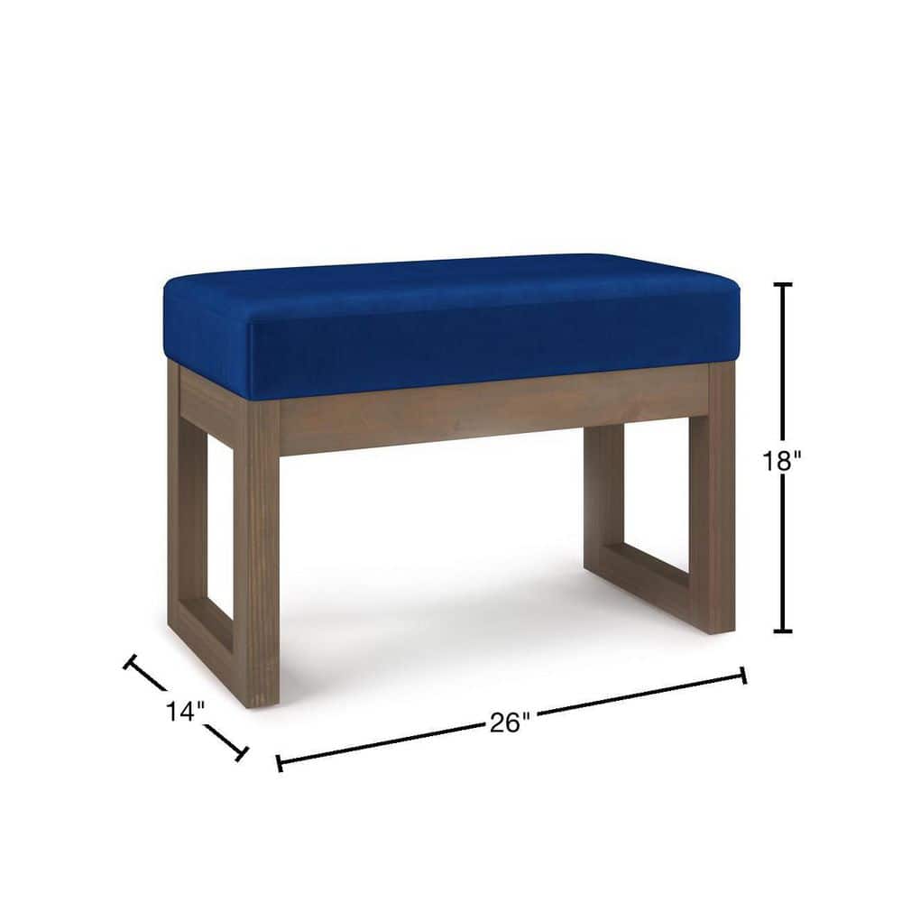 Milltown 26-inch Sleek Blue Velvet Contemporary Footstool Ottoman