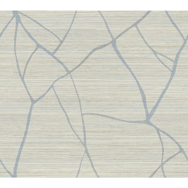 York Wallcoverings Smokey Blue Raska Metallic Non-Pasted Paper Wallpaper