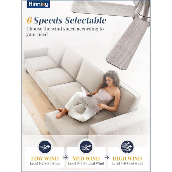 42 in. Indoor Nickel Flush Mount Standard Low Profile Ceiling Fan with Light and Remote Control and 3CCT 6-Speed