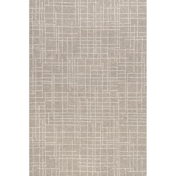 Tiera Checkered Wool Area Sand 5 ft. x 8 ft. Indoor Area Rug