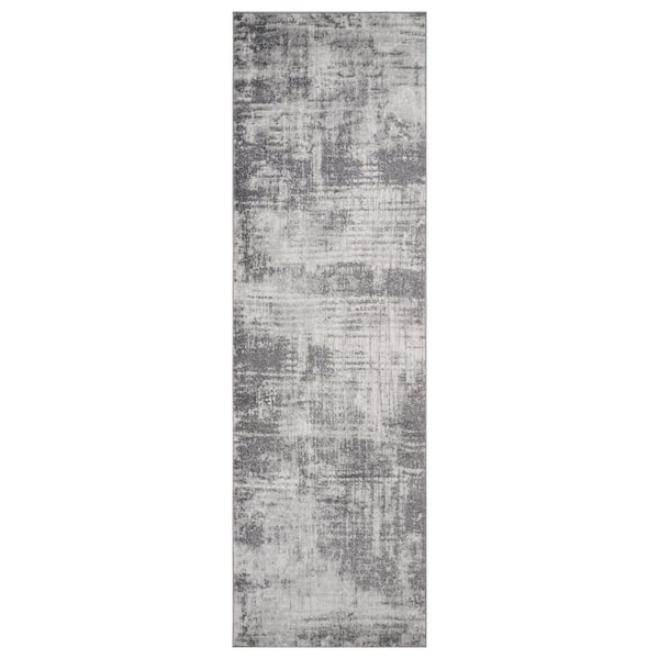 Amer Rugs Clifton 2 ft. 7 in.  x  9 ft.  Cream Abstract Pattern Runner Rug for High Traffic Entryway Hallway Laundry Room
