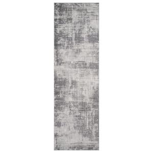 Avant Cream Gray 3 ft. x 9 ft. Abstract Runner Rug