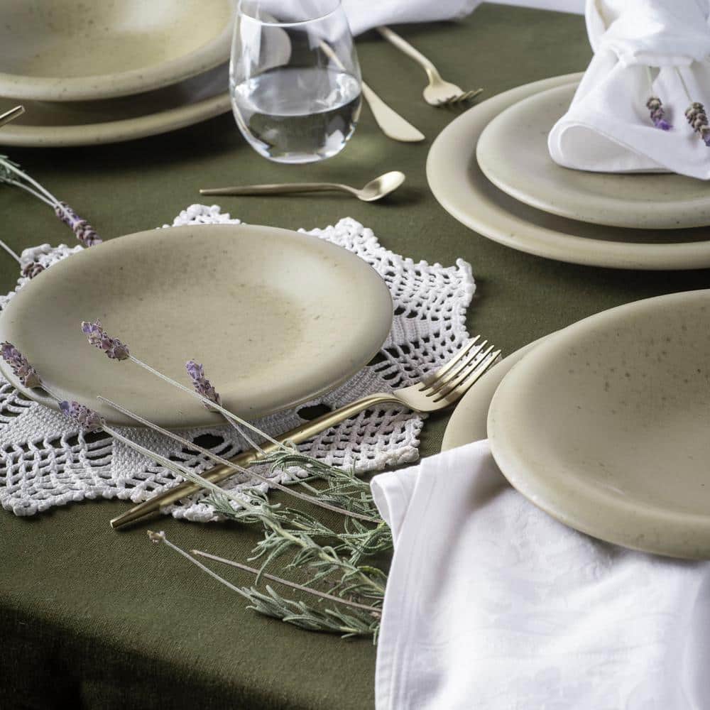 Aro 12-Piece Off-White Ceramic Dinnerware Set, Service for 4